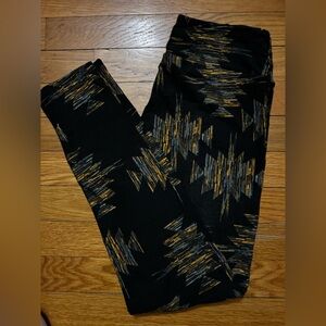 LuLaRoe Leggings Black, Gray, Yellow Gold, Geometric, size OS